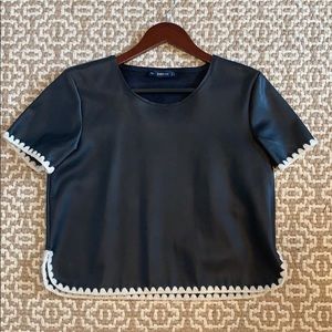 Zara Faux Leather Top